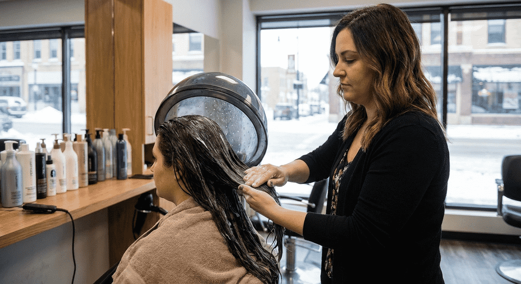 Professional hair conditioning treatments in St. Cloud for dry or damaged hair