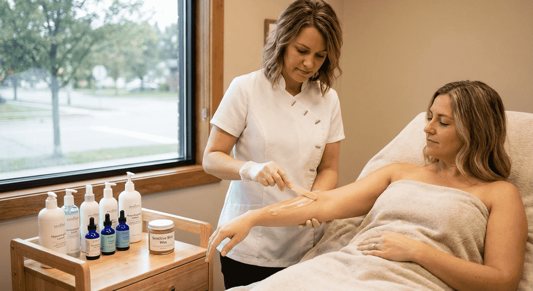 Body waxing for sensitive skin clients in St. Cloud - gentle and soothing waxing experience